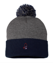 Load image into Gallery viewer, That Mild Sauce Sportsman Pom Pom Knit Cap - GRAY &amp; NAVY
