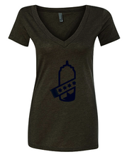 Load image into Gallery viewer, That Mild Sauce Next Level Apparel Ladies CVC V Neck Tee - CHARCOAL
